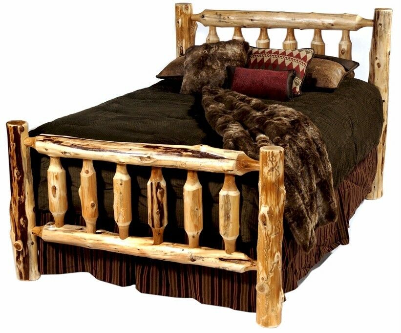 Rustic Log Bed!! Log Bedroom Furniture! Rustic Cabin Decor! Free Quick Shipping!