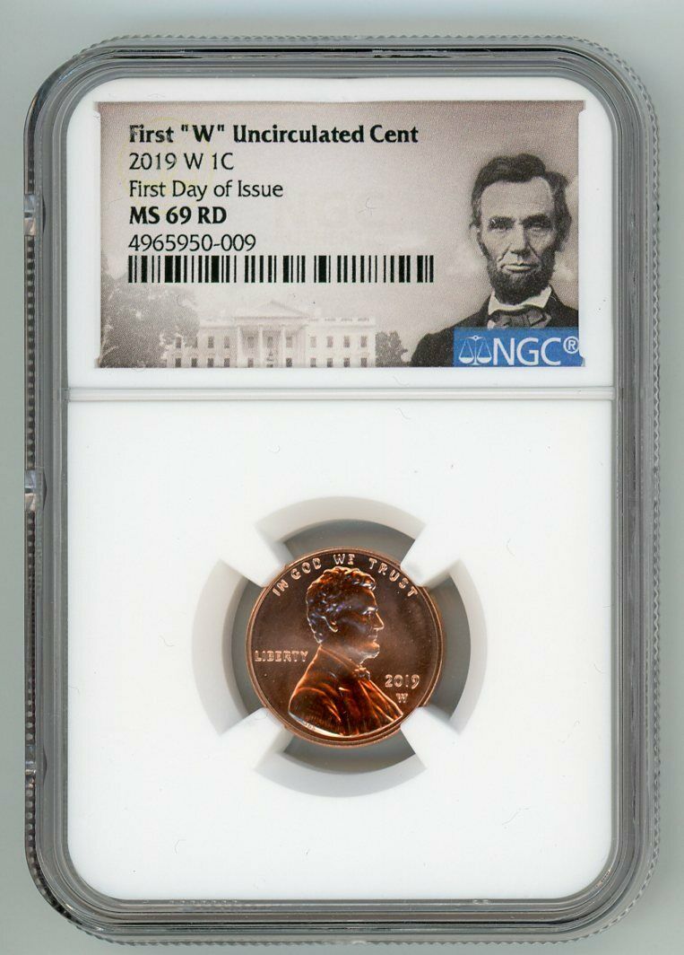 2019 W Lincoln Cent 1c Uncirculated Cent Ngc Ms 69 Rd First Day Of Issue