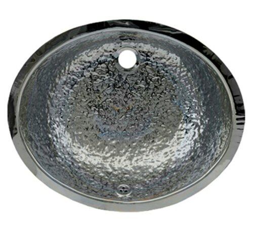 Decorative Oval Hammered Textured Undermount Basin With Overflow And A 1 1/4 Rea