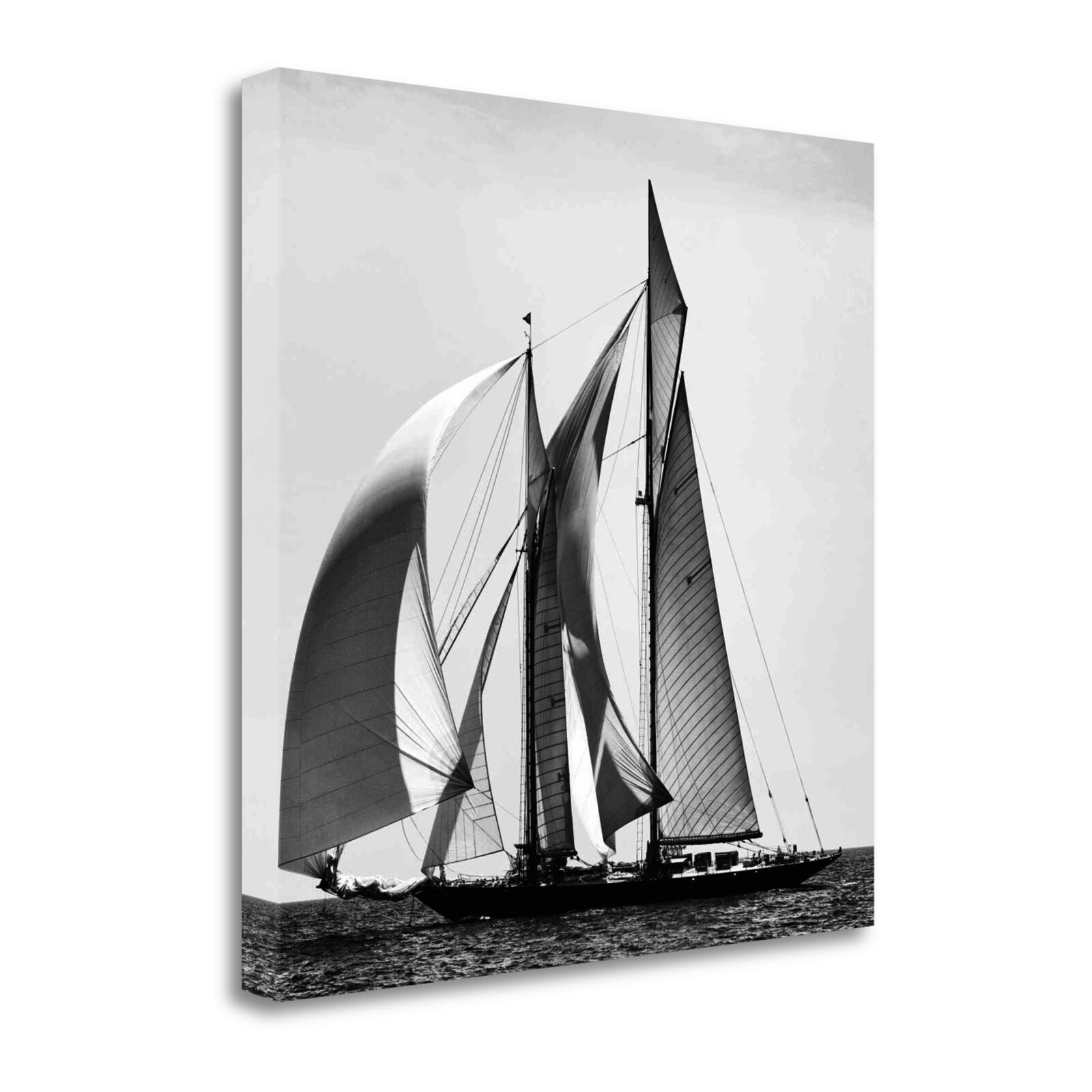 30 Black And White Sailboat Giclee Wrap Canvas Wall Art