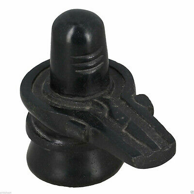 4 Inch Stone Shivling Handmade Hindu God Black Shiva Lingam Pooja & Home Decor