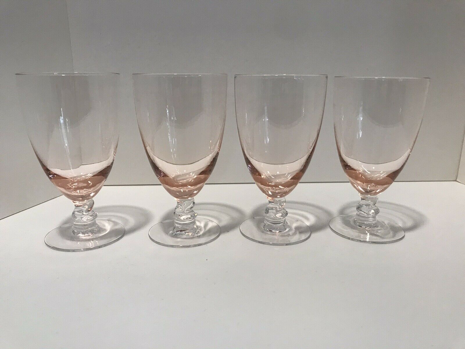 Fostoria Contour Pink Juice Glasses Set Of 4 Signed