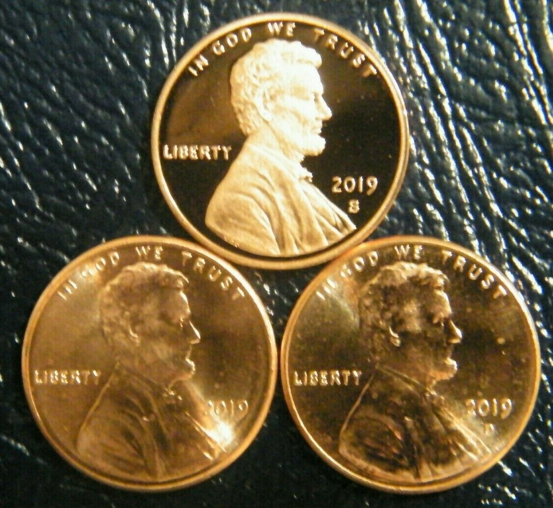 2019 P&d&s Lincoln Shield Cent Gem Proof And Uncirculated Penny Set 2019 Pds